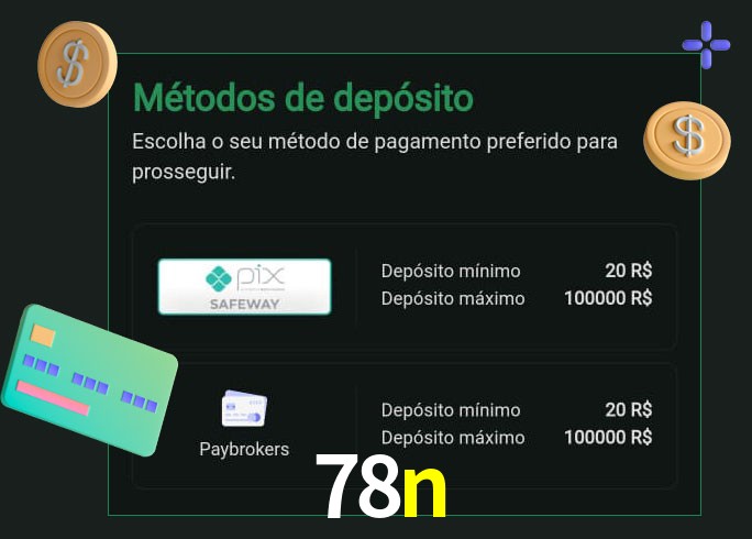 O cassino 78n oferece uma grande variedade de métodos de pagamento